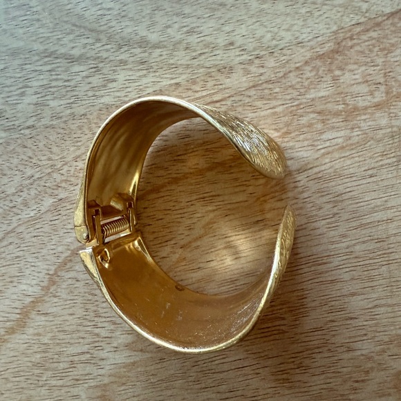 Textured Gold Cuff Bracelet - Picture 3 of 4